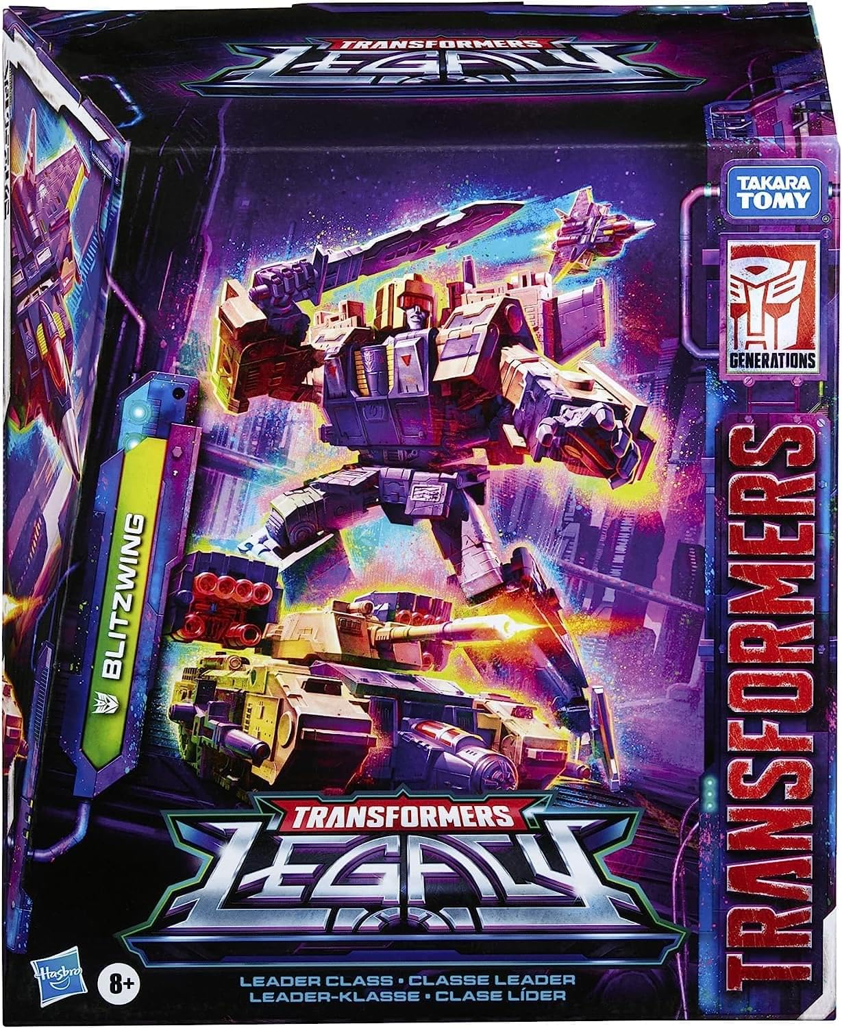 Hasbro Transformers Generations Legacy Leader Blitzwing Triple Changer 7-inch Action Figure - Convertible Robot to Jet & Tank Toy for Kids Age 8+ (F3062) - Perfect for Collectors, Birthday Gifts & Playtime Battles