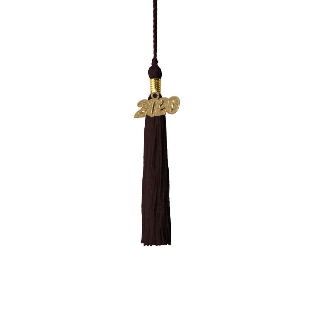 2019 Kindergarten Graduation Tassel with Gold Charm - Brown - Perfect for Preschool Graduation Ceremonies & Photo Props