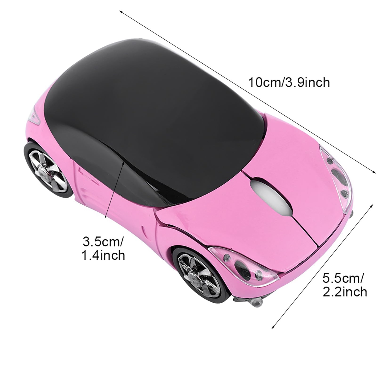 ASHATA 2.4G Wireless Mouse with USB Receiver - 1600DPI Optical Computer Mouse for PC, Laptop, Tablet - Compatible with Windows XP/7/ME/2000 & Mac OS - Cute Pink Mouse for Office, Gaming & Home Use