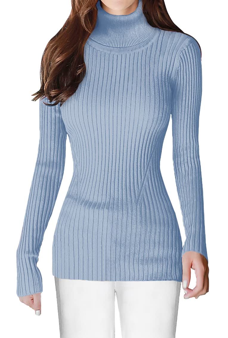 V28 Women's Ribbed Turtleneck Sweater - Sexy & Cute Knitted Pullover for Winter Warmth | Perfect for Office, Date Night & Casual Outfits