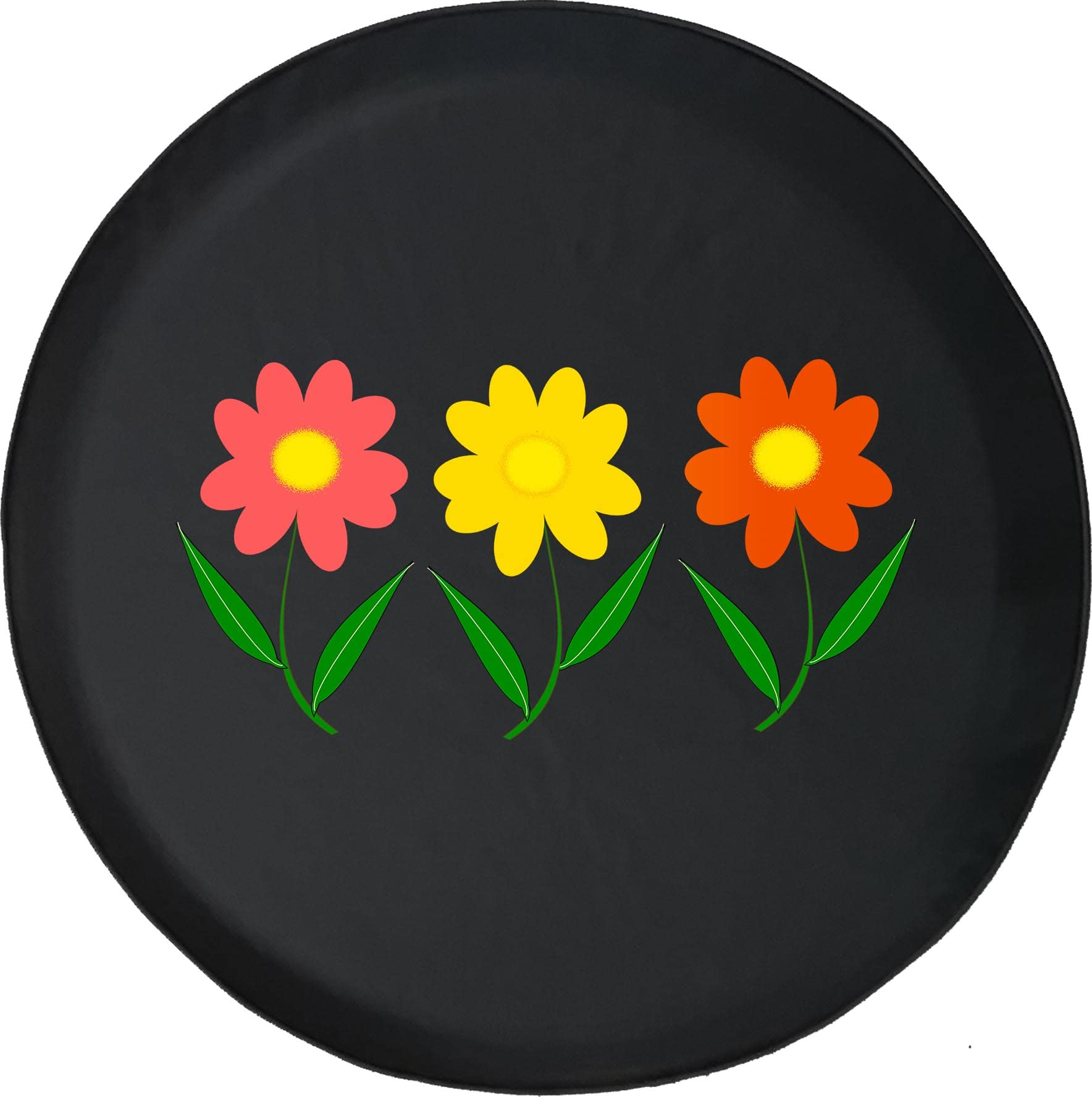 Funny Sunflower Spare Tire Cover for Camper, SUV, Trailer, Truck & RV - 30 Inch Black Thick PVC Leather Wheel Protector | Waterproof & UV Resistant for Outdoor Adventures & Road Trips