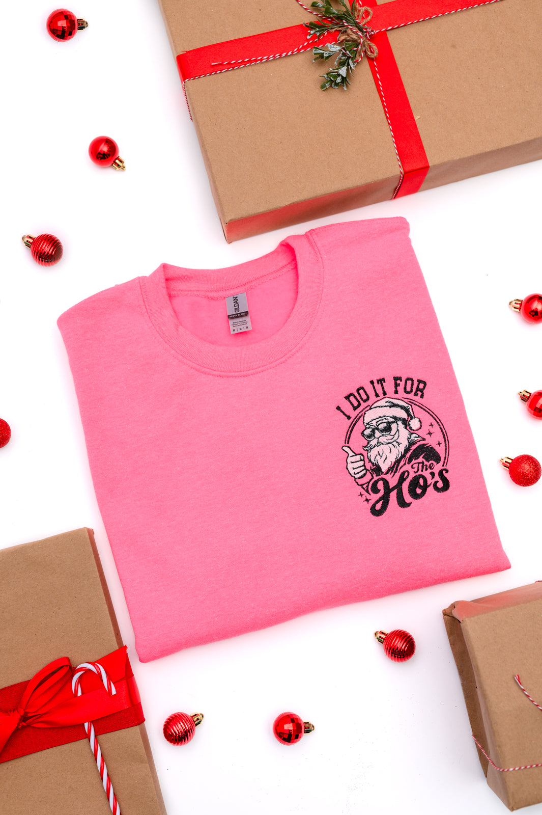 PREORDER: For The Hos Embroidered Sweatshirt - Women's Fashion Hoodie with Unique Design | Perfect for Casual Wear, Street Style & Gift Giving