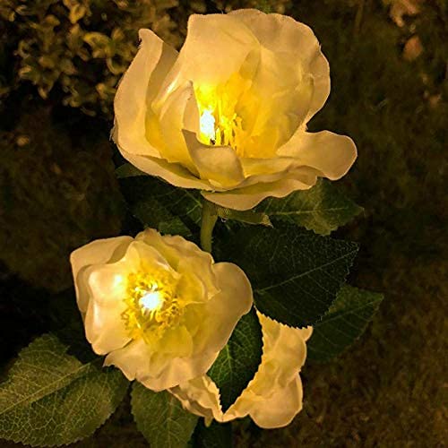 Ubersweet® Solar Flower Lights - 3 Pack Solar Powered Outdoor Garden Decor for Patio, Yard, and Pathway Lighting | Weatherproof & Energy Efficient for Beautiful Nighttime Ambiance