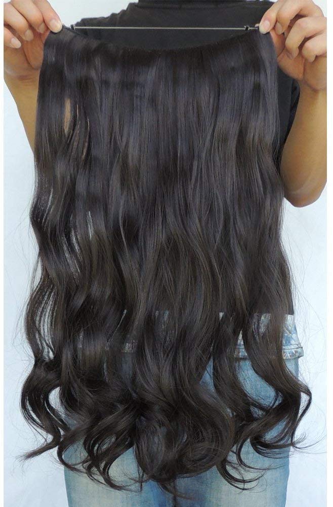 Akashkrishna 22 Inch Natural Black Wavy Hair Extensions for Women - 5 Clip-in Human Hair Piece for Long Voluminous Hairstyles | Perfect for Parties, Weddings & Daily Styling