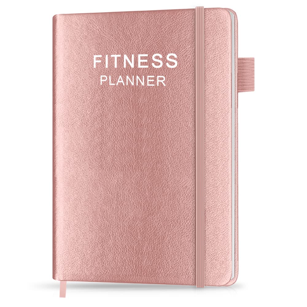 Premium A5 Hardcover Fitness Planner for Women & Men - Workout Journal & Weight Loss Tracker for Gym, Bodybuilding & Wellness Goals - Daily Health Progress Organizer (Rose) - Perfect for Home Workouts, Gym Training & Fitness Challenges