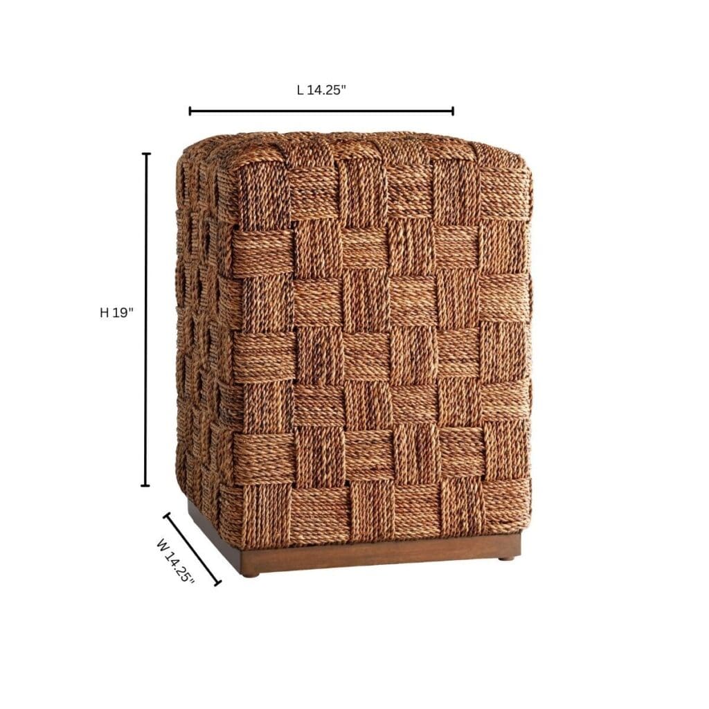 Cyan Design 11590 Milos Ottoman in Brown - Stylish Footstool & Storage Bench for Living Room, Bedroom, or Entryway