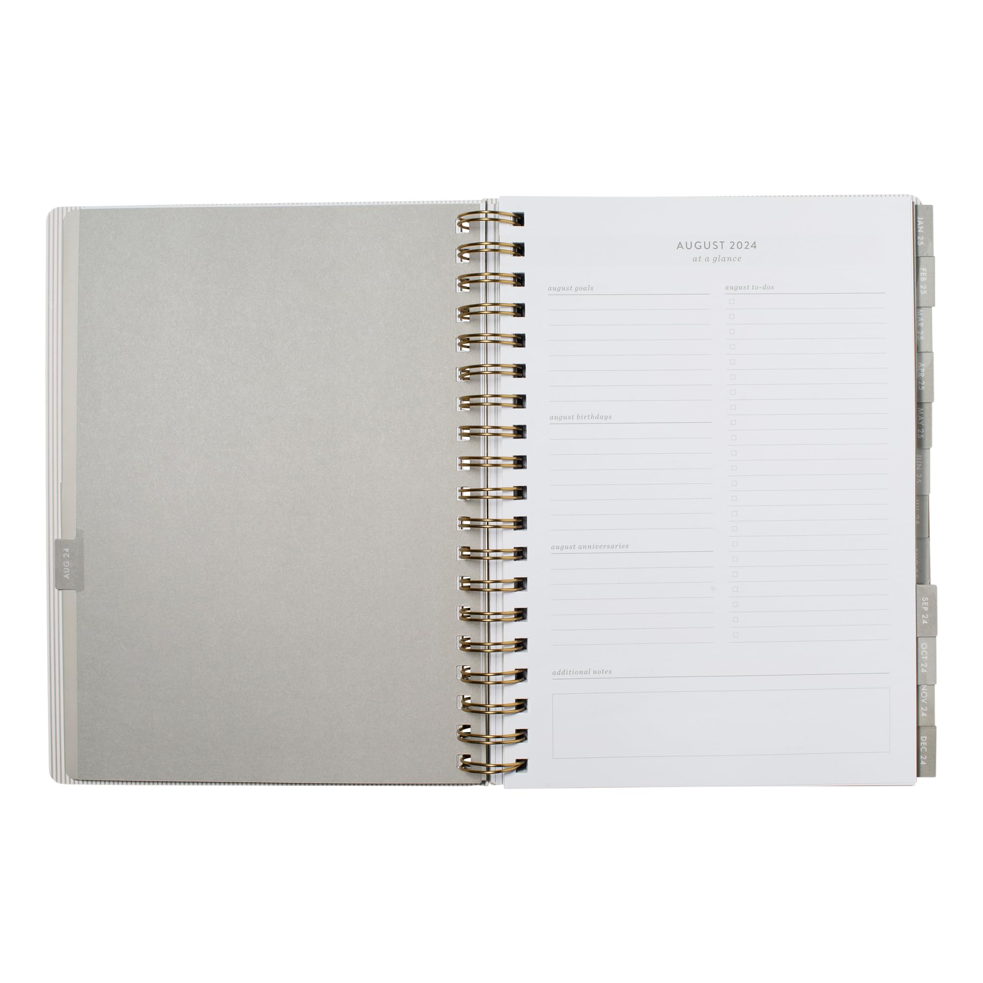 Fringe Studio 2025 Spiral Weekly Planner - August 2024 to December 2025, 17-Month Academic Planner with Faux Leather Cover, Standard Black, 6.875