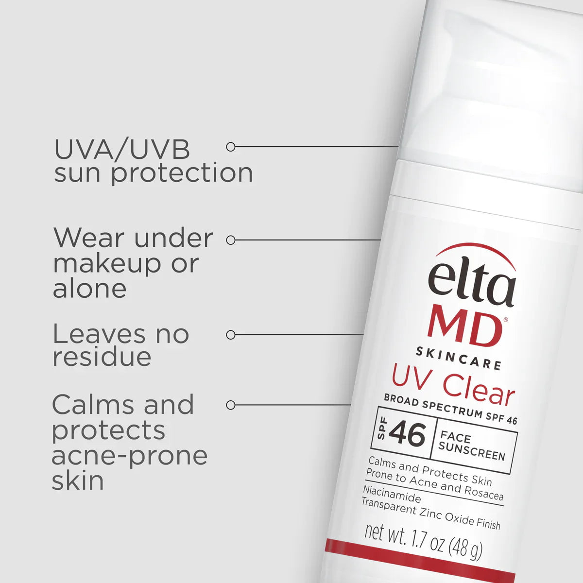 UV Clear Broad Spectrum SPF 46 Sunscreen - Oil-Free Facial Moisturizer for Acne-Prone & Sensitive Skin | Daily Protection Against UVA/UVB Rays | Perfect for Outdoor Activities & Daily Wear