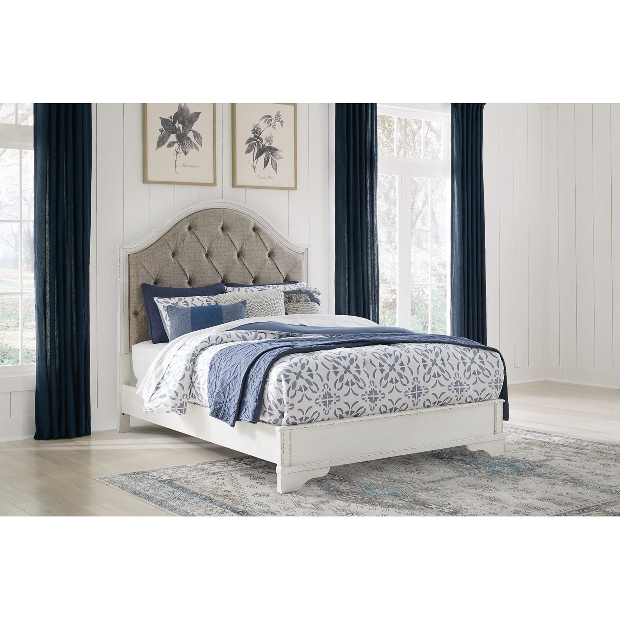 Blendon Panel Bed - Rustic Brown Queen Size Wooden Bed Frame with Headboard - Perfect for Farmhouse, Rustic & Traditional Bedroom Decor
