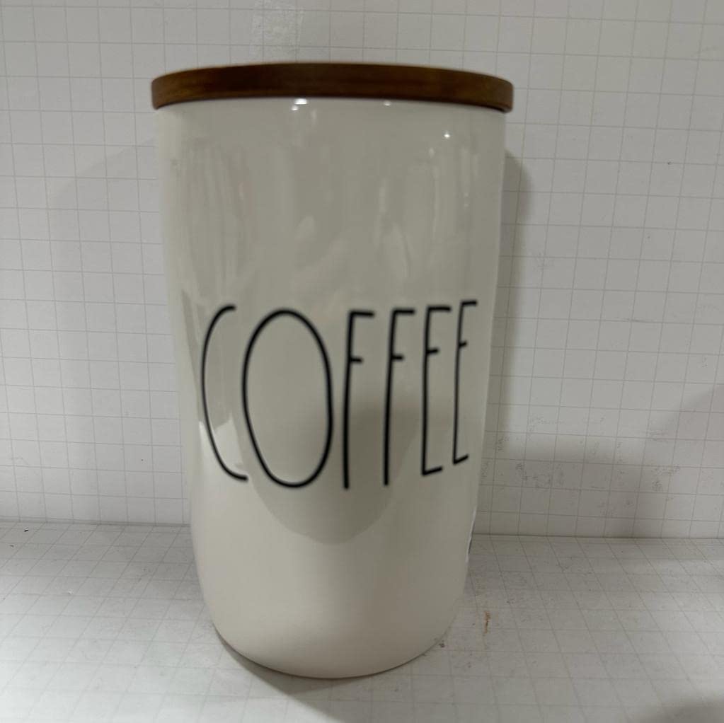 Rae Dunn Ceramic Coffee Canister with Wooden Lid - 7