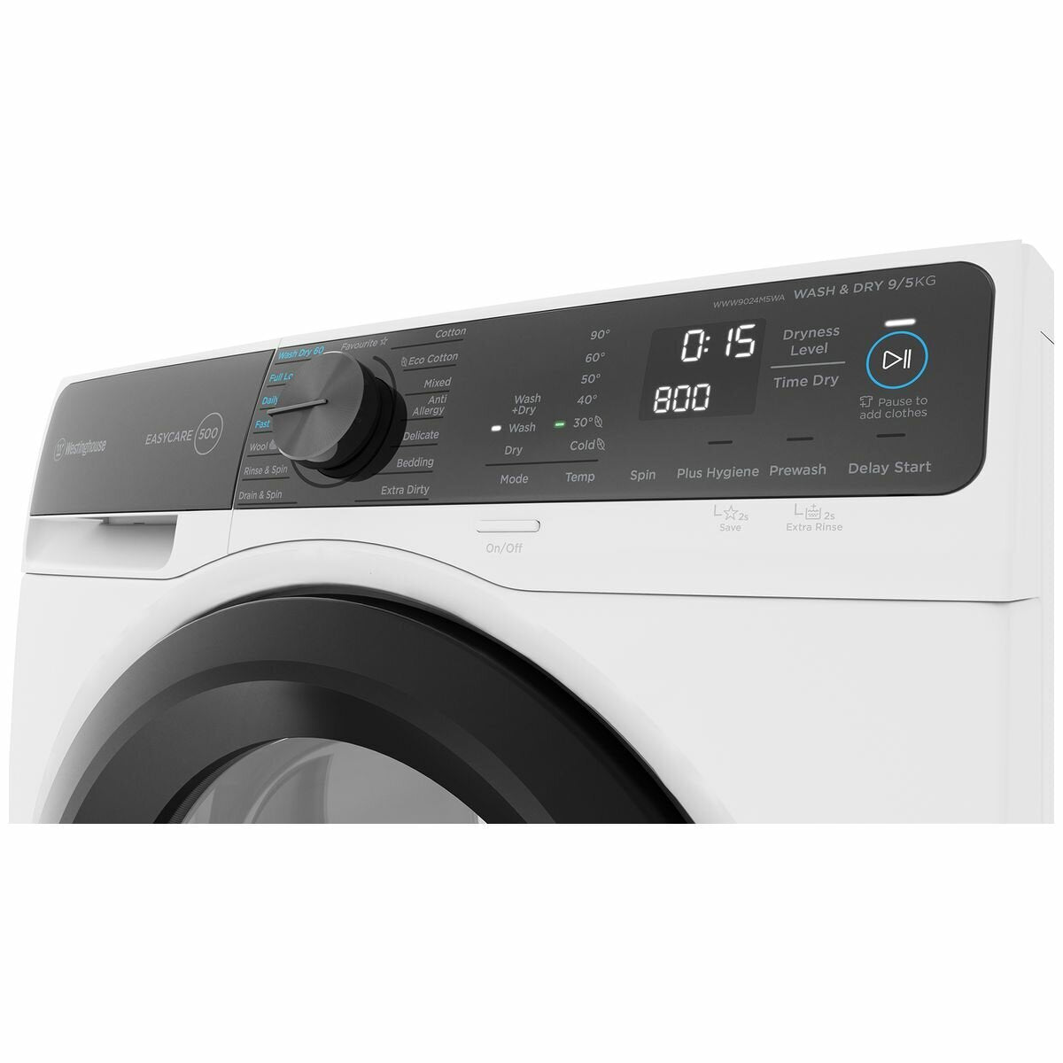 Westinghouse 9kg/5kg Front Load Washer Dryer Combo WWW9024M5WA - Perfect for Apartments, Laundry Rooms & Small Spaces