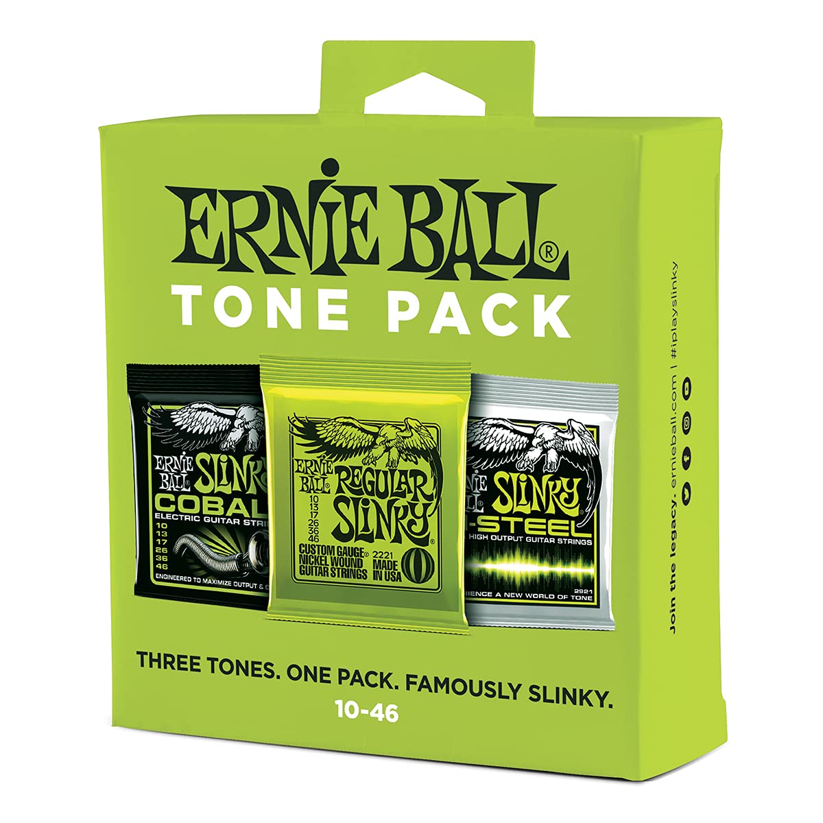 Ernie Ball Regular Slinky Electric Guitar Strings 10-46 Gauge (P03331) - Nickel Wound for Bright Tone & Longevity | Perfect for Rock, Blues & Studio Recording