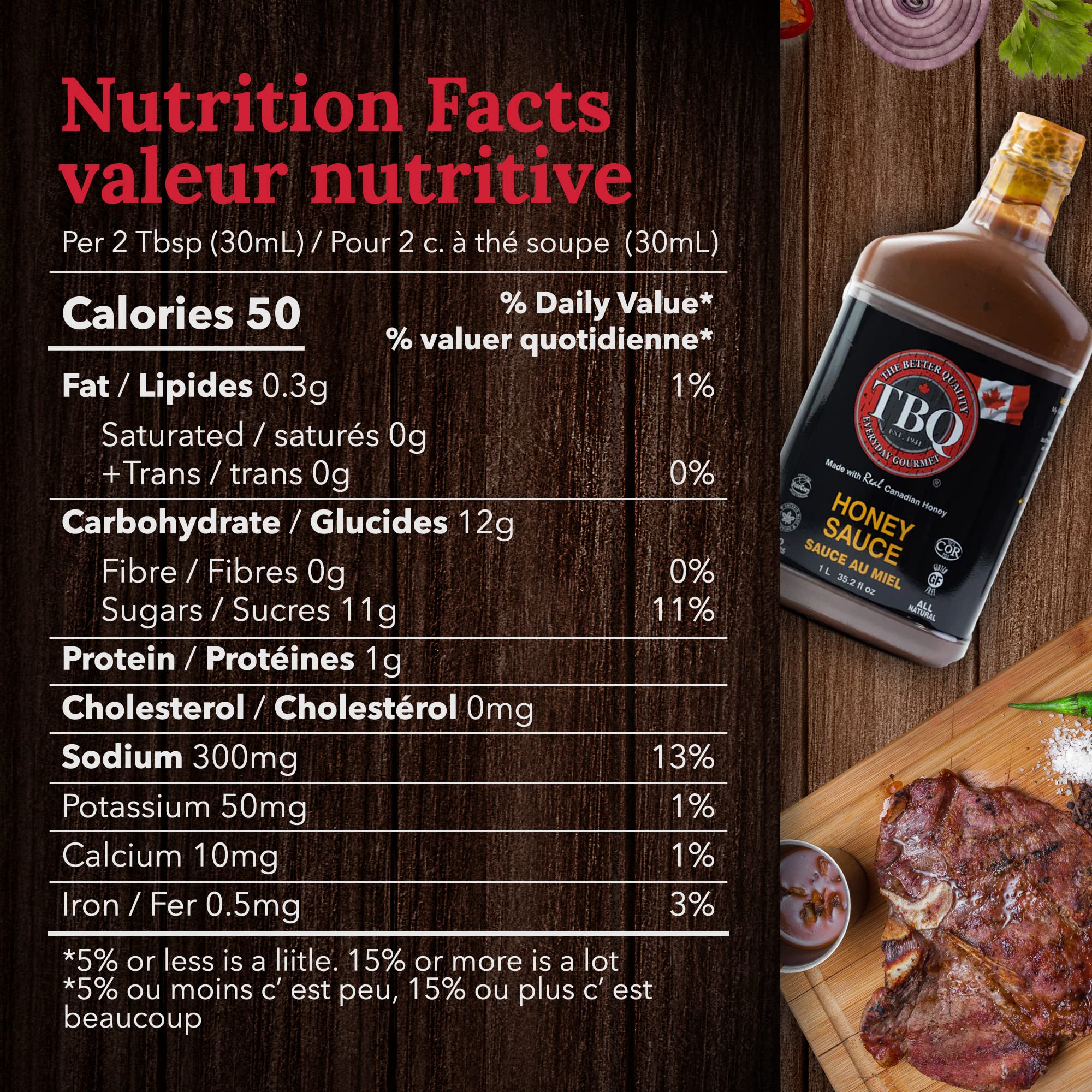 TBQ – Honey Barbecue Sauce | Vegan Honey Hot BBQ Sauce | Kosher & MSG-Free Marinade for Salmon, Ribs, Vegetables | Made with Real Canadian Honey | 1L (35.2 fl oz) | Perfect for Grilling, Roasting & Dipping