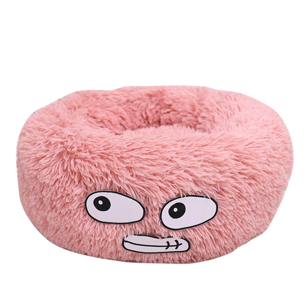 Soft Plush Round Pet Bed for Small Dogs & Cats - Light Pink Cozy Winter Warm Sleeping Mat (40cm) - Perfect for Indoor Use, Pet Houses, and Warm Winter Napping