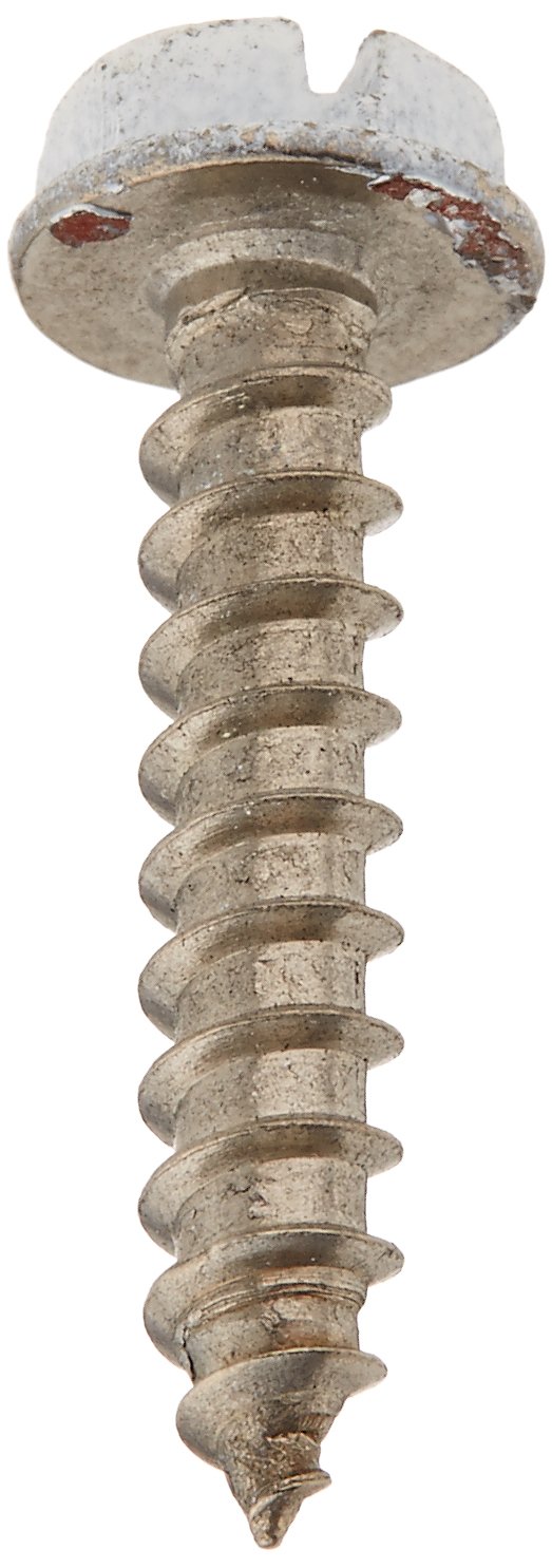 014973187101 White Hex Head Sheet Metal Screws, 10 x 1, Pack of 15 - Perfect for HVAC, Metal Roofing, and DIY Home Projects