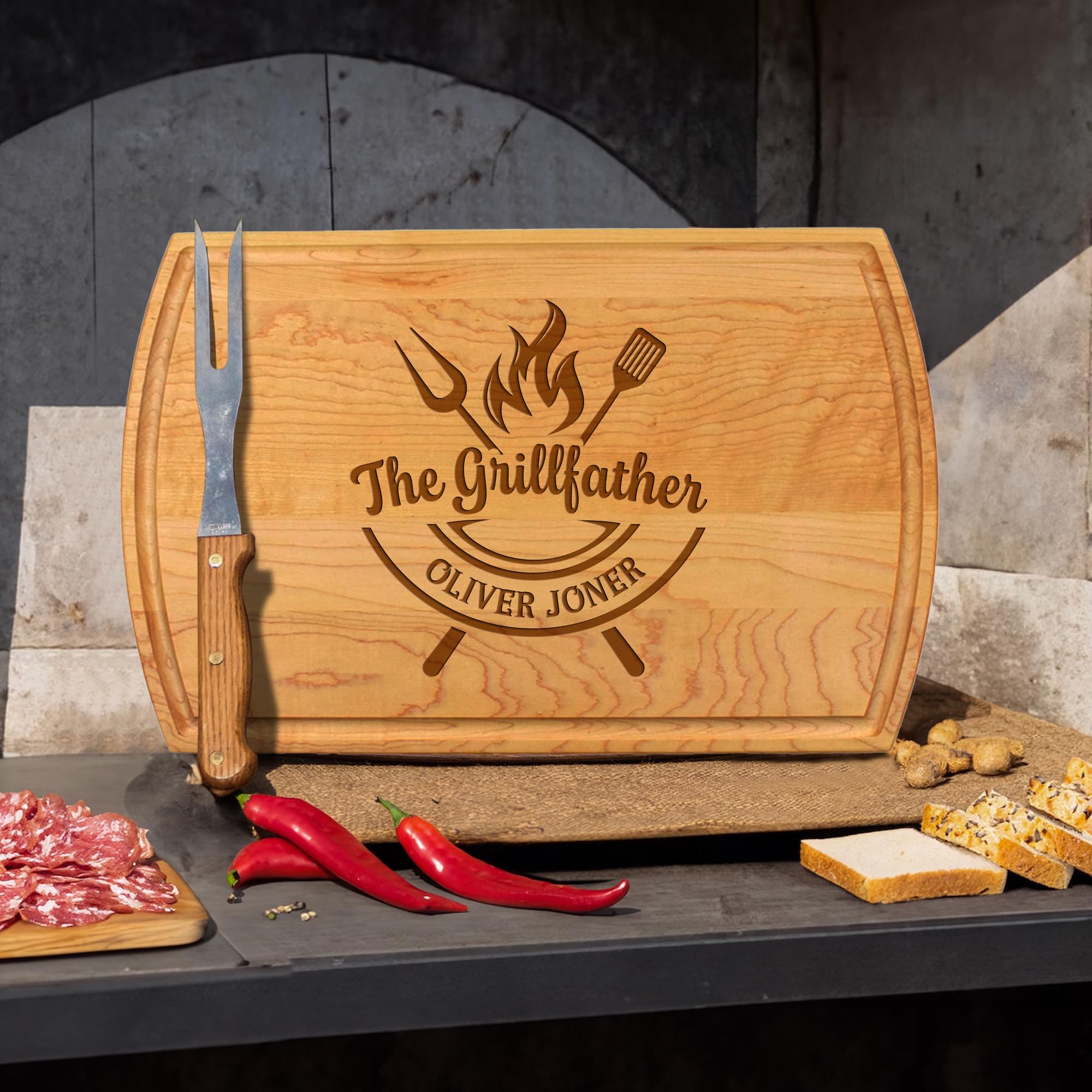 Custom Personalized BBQ Grill Board for Dad & Grandpa - Handmade in USA - Unique Father's Day, Birthday & Anniversary Gift Idea - Perfect for Backyard Grilling & Outdoor Cooking