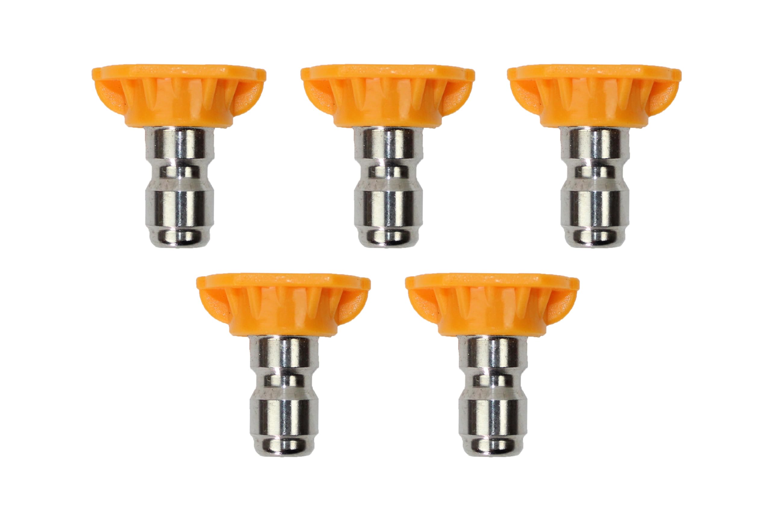 5 Pack Orange 15 Degree Pressure Washer Nozzle Tips - Universal Fit for All Pressure Washers - Perfect for Driveway, Deck & Patio Cleaning