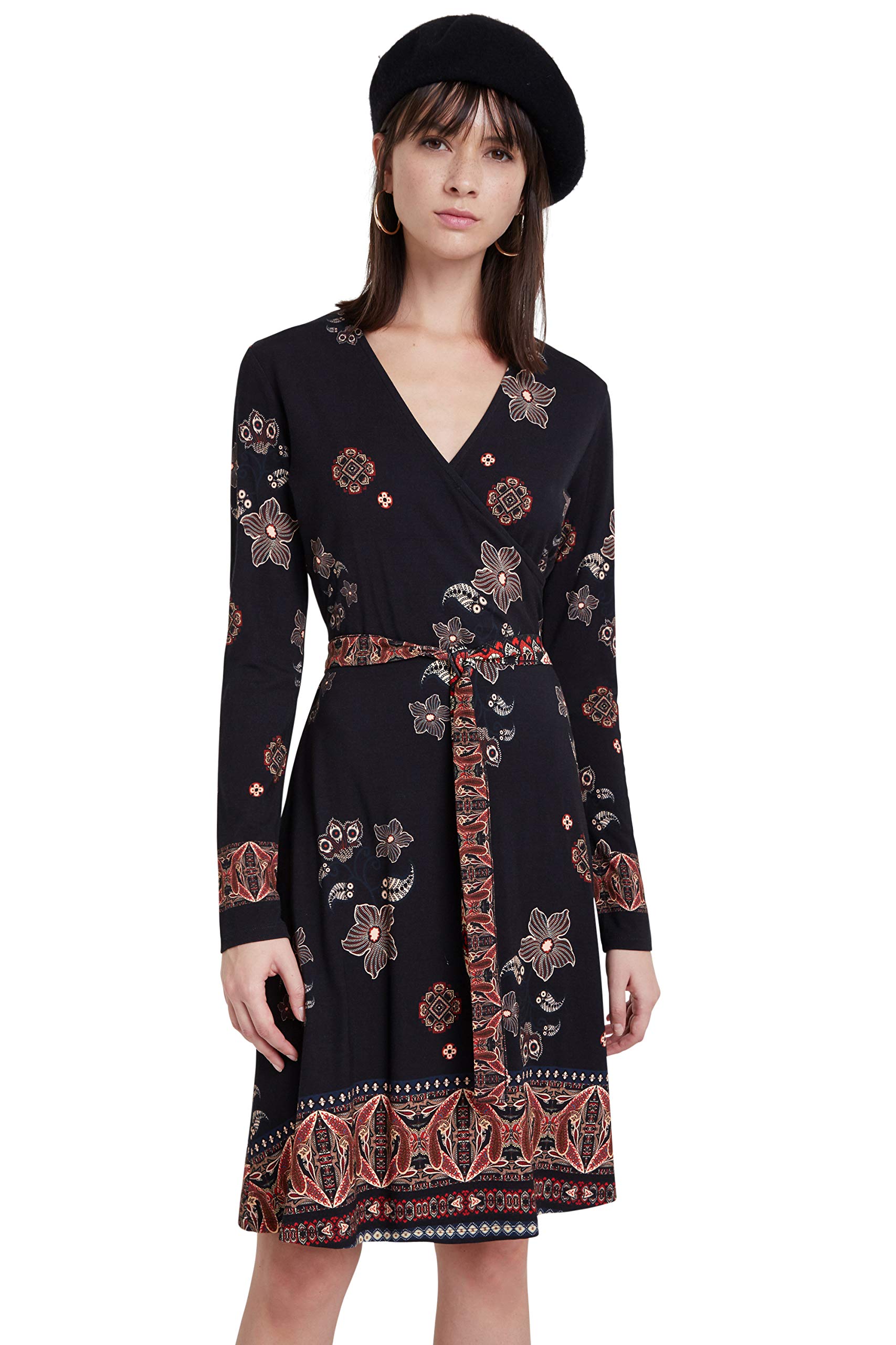 Desigual Women's Long Sleeve Dress - Elegant Floral Print Party & Evening Wear for Special Occasions