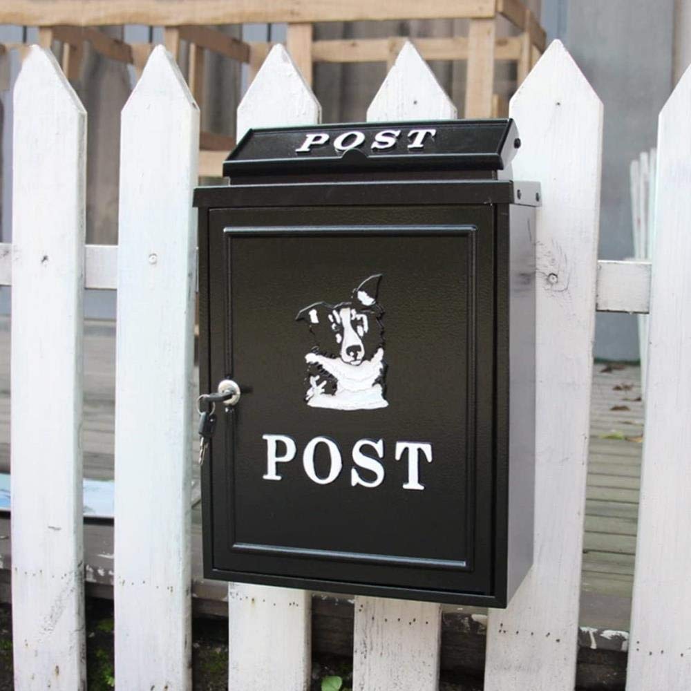 Secure Outdoor Wall-Mounted Mailbox with Lock - Waterproof Letter Box for Villa, House & Garden (Husky Color) - Perfect for Home Security & Rain Protection