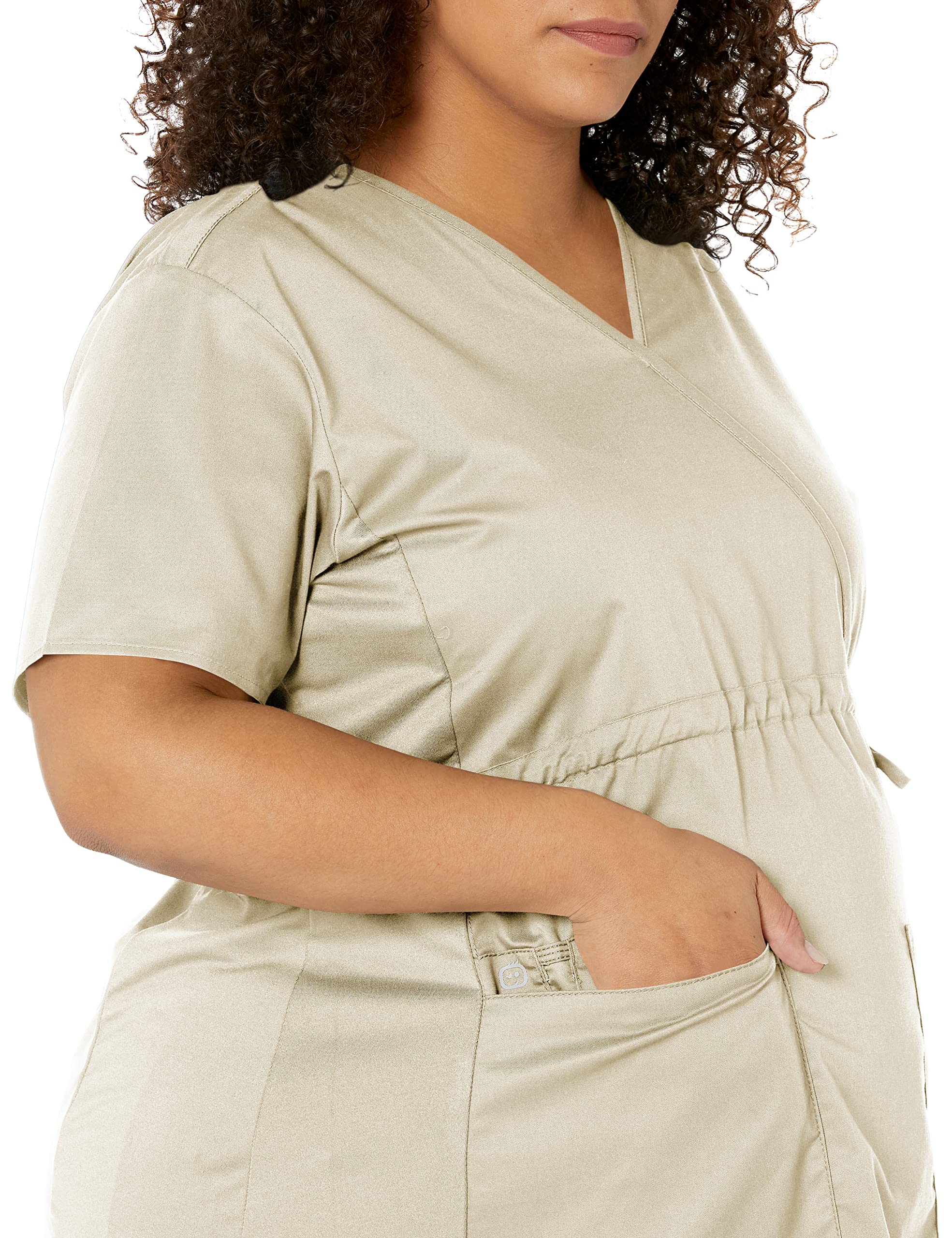 Women's Wonderwork Maternity Top - Soft Stretchy Pregnancy Shirt in Khaki (X-Small) | Comfortable Nursing & Everyday Wear for Expecting Moms