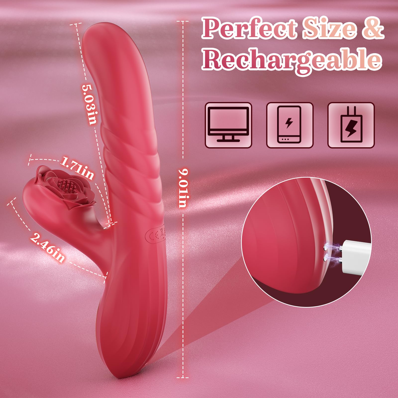 7-Speed Thrusting Rabbit Vibrator for Women - Waterproof G Spot & Clitoral Stimulator with 7 Vibration Modes | Perfect for Couples Play, Solo Pleasure & Sensual Massage