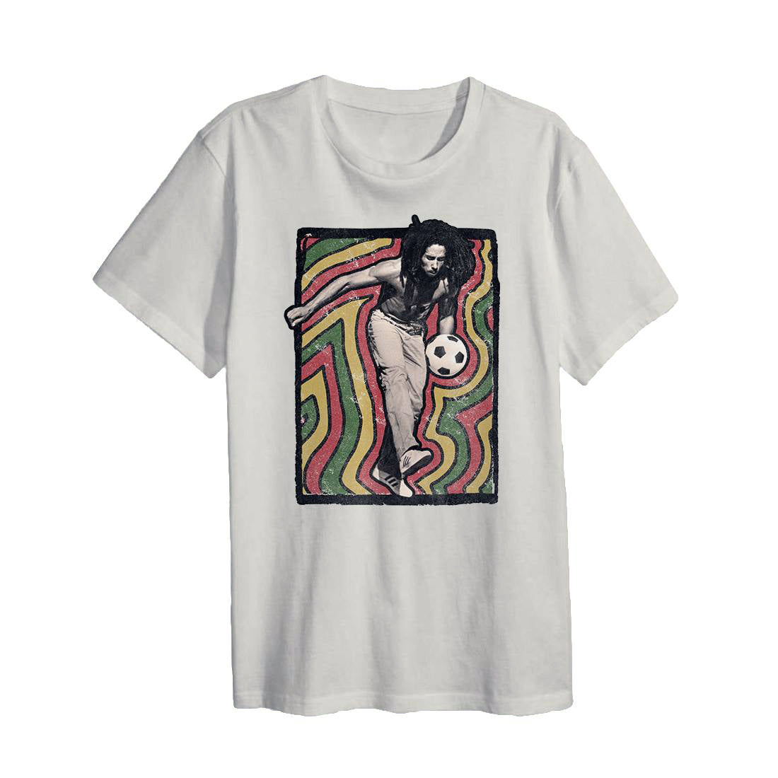 Bob Marley Reggae Music Soccer Vibrations Graphic T-Shirt for Men - Cool Casual Tee for Concerts, Festivals & Everyday Wear