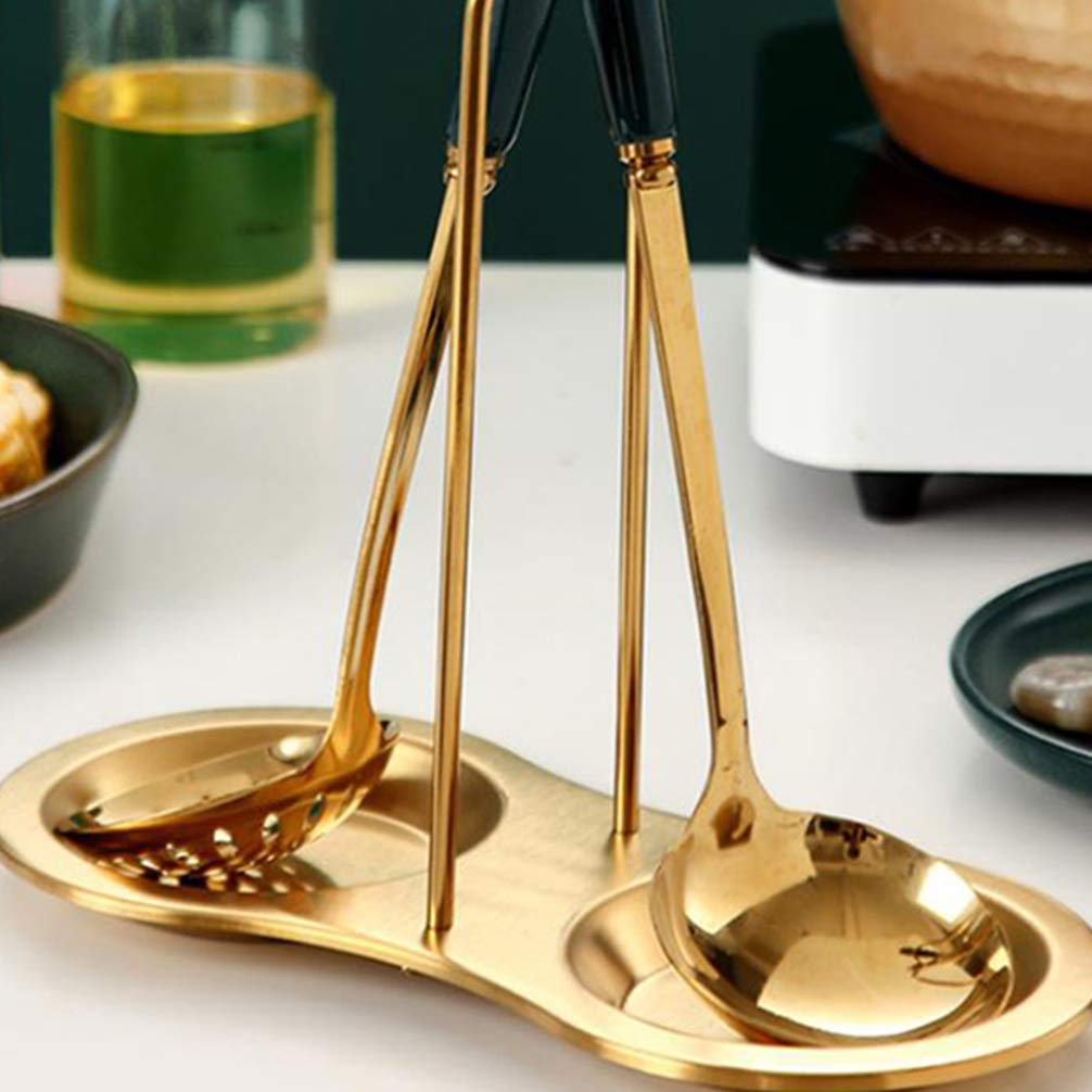 1pc Stainless Steel Spoon Rest & Ladle Rack - Durable Kitchen Utensil Holder for Cooking, Serving & Organizing - Perfect for Soup Spoons, Cooking Ladles & Dinnerware - Ideal for Stovetop, Countertop & Kitchen Organization