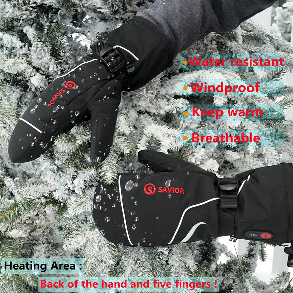 Savior Electric Heated Glove Liners - Rechargeable Thin Winter Gloves for Men & Women - Perfect for Driving, Typing, Running & Outdoor Activities
