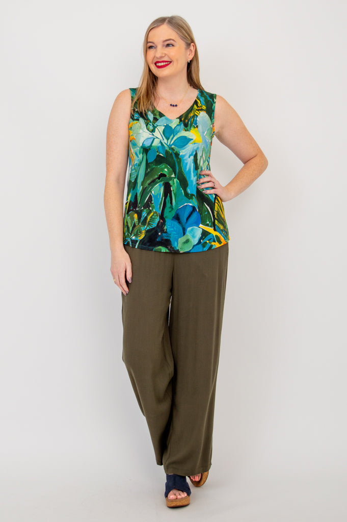 Hannah Tank Top - Eco-Friendly Linen Bamboo Blend - Perfect for Yoga, Travel & Casual Wear