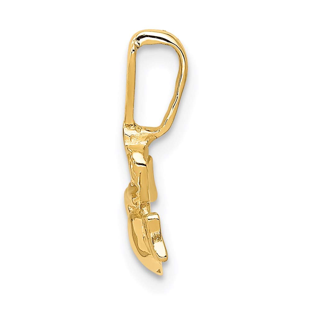The Black Bow 14k Yellow Gold Claddagh Pendant, 16mm (5/8 inch) - Perfect for Irish Heritage Gifts & Special Occasions