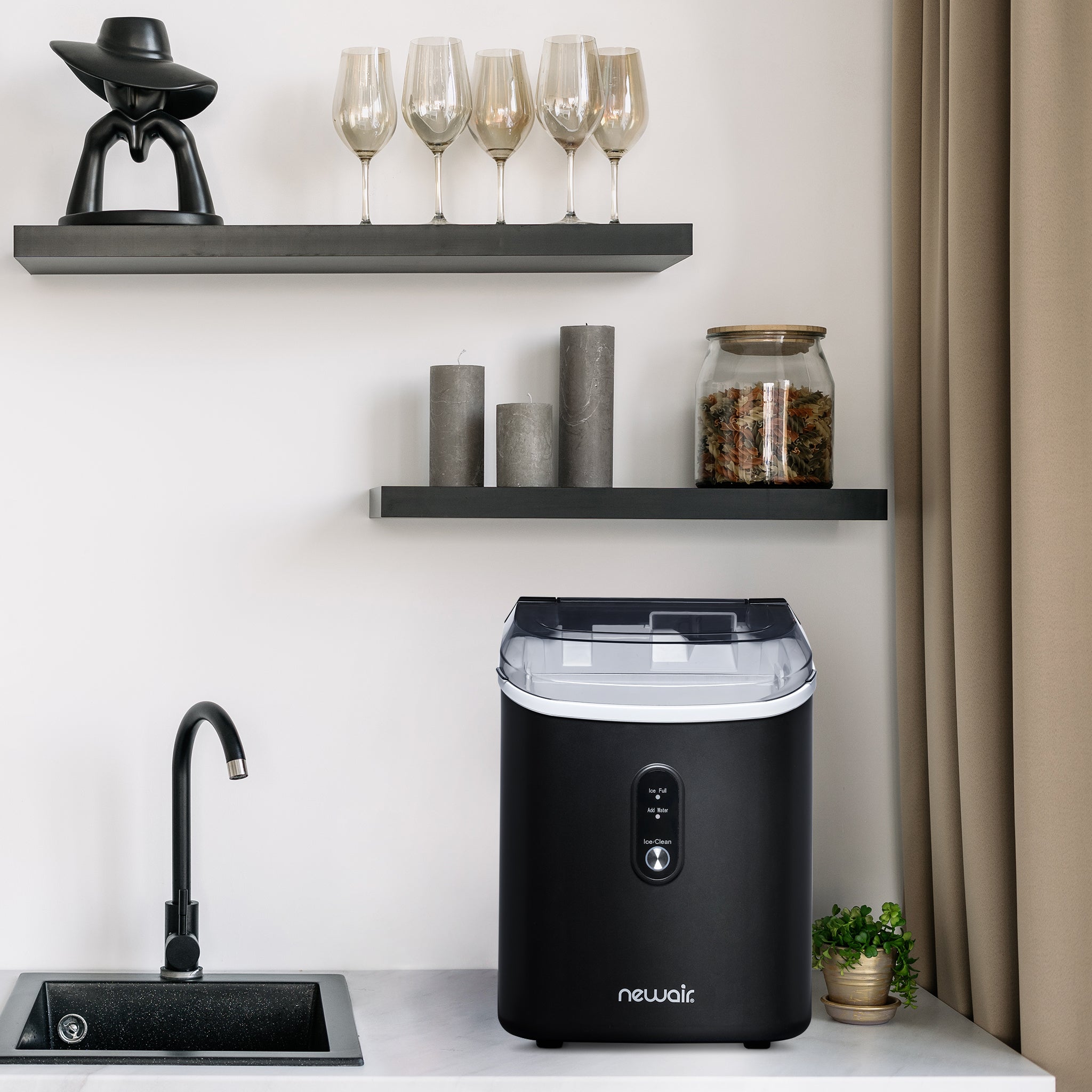 Newair® Countertop Ice Maker - 33 lbs/Day Nugget Ice Machine for Home, Office, and Parties | Perfect for Cocktails, Beverages, and Outdoor Events