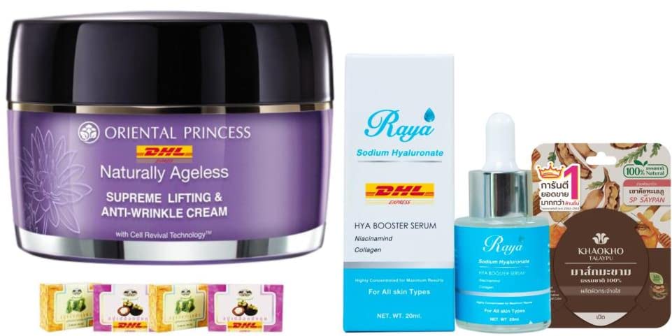 T-0958 Oriental Princess Naturally Ageless Supreme Lifting Serum with Hyaluronate & Collagen - 20ml Anti-Aging Face Serum for Wrinkles & Firming | DHL Express | Free Tomato Facial Mask Included | Perfect for Daily Skincare Routine & Nighttime Hydration