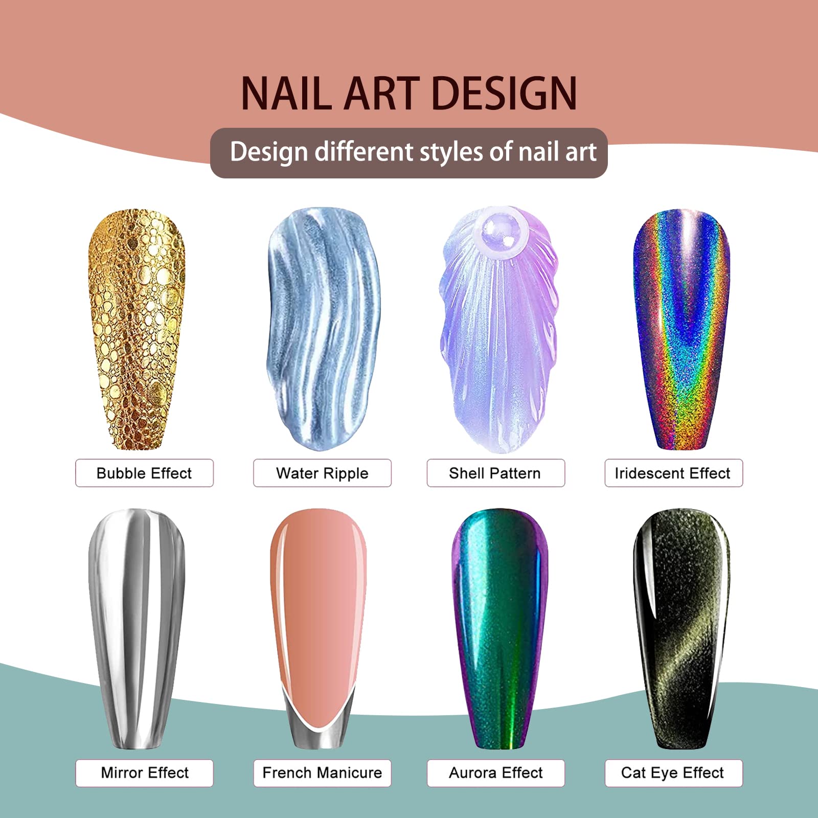 2 Pack Pearl Chrome Nail Powder - Iridescent Mermaid Shell Nail Powder, Multi Chrome Chameleon Pigment for DIY Nail Art | Manicure Glitter Dust for Professional & Home Use, Perfect for Parties, Weddings & Special Occasions