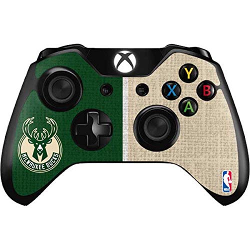 Official NBA Milwaukee Bucks Split Canvas Gaming Skin Decal for Xbox One Controller - Custom Protective Cover for Enhanced Grip & Style - Perfect for Gaming Enthusiasts & Sports Fans