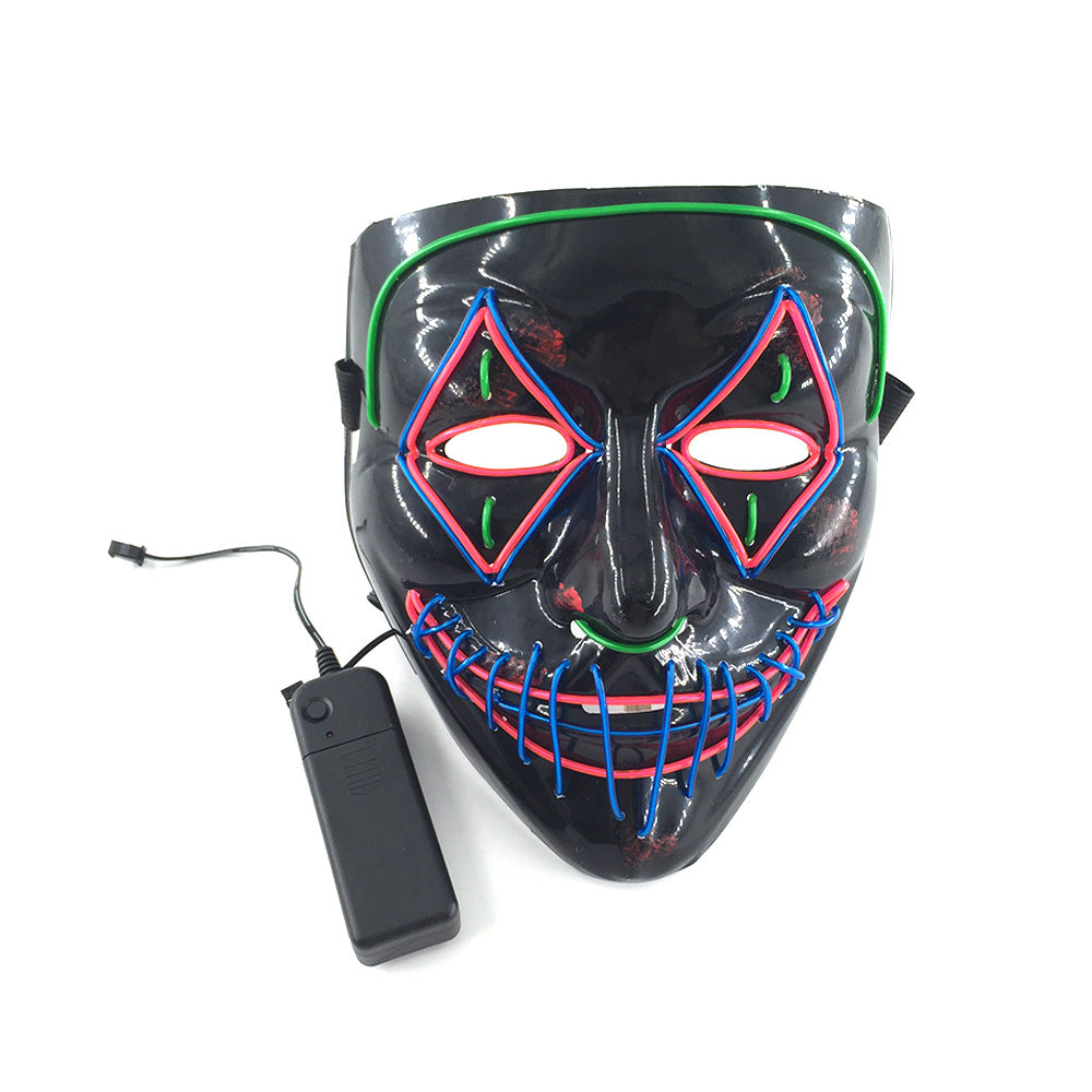 Glowing LED Halloween Mask for Adults - Scary Light Up Face Mask for Costume Parties & Trick or Treat - Perfect for Spooky Night Events & Haunted House Decor