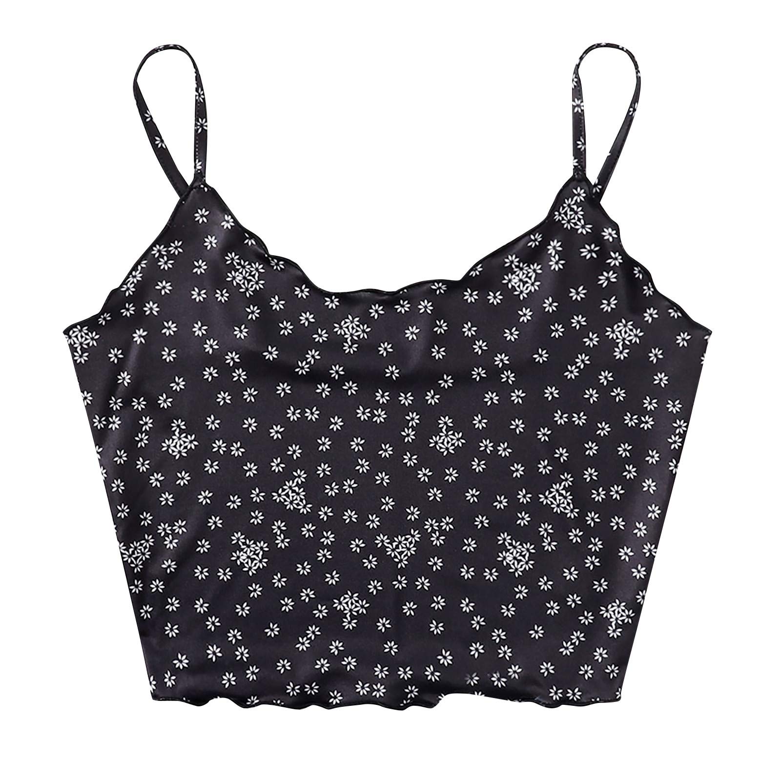 Women's Floral & Striped Sleeveless Crop Tops - Cute Spaghetti Strap Camisoles for Teens & Girls | Summer Outfits, Beach Wear, Music Festivals & Casual Style