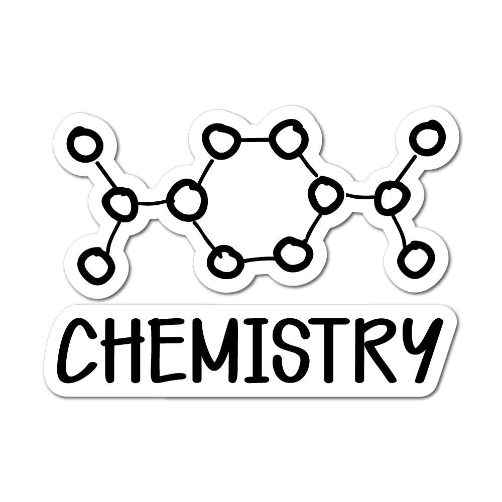 Science Chemistry Sticker Decal - Fun Lab Equipment & Molecule Designs for Laptops, Water Bottles & Notebooks - Perfect for Students, Teachers & Science Enthusiasts