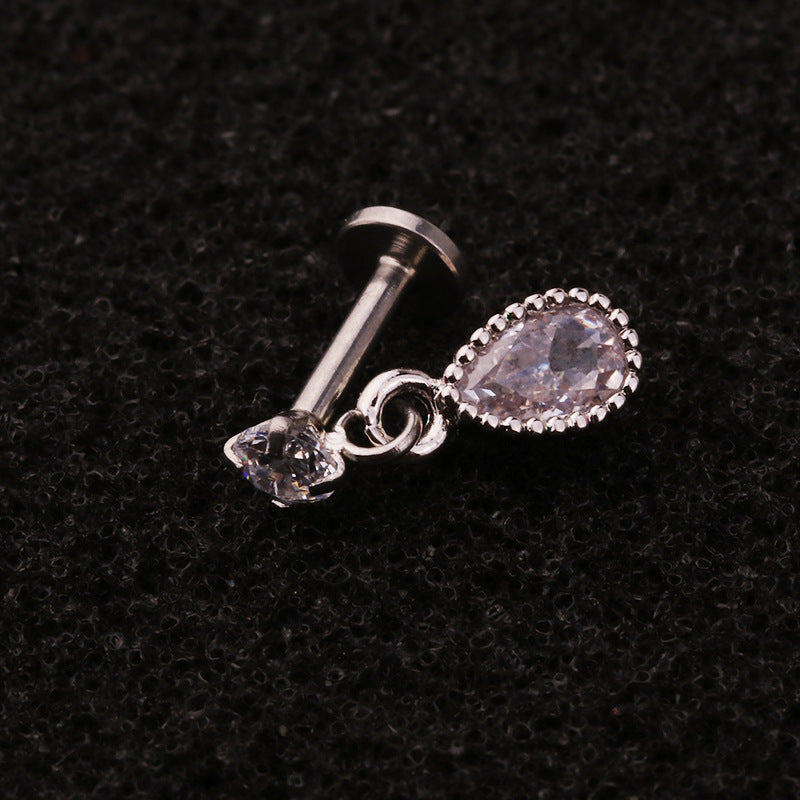 16G Cartilage Labret Back Earring, Lip Ring, Dangle Cartilage Earring - Hypoallergenic Surgical Steel Body Jewelry for Women | Perfect for Piercing, Daily Wear and Night Out