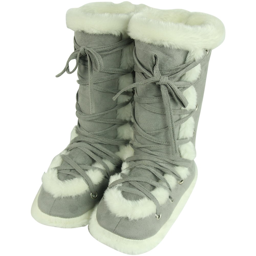 Women's Winter Warm Faux Fur Indoor House Boot Slippers - Cozy Non-Slip Home Shoes for Women - Perfect for Lounging, Relaxing & Keeping Feet Warm in Cold Weather