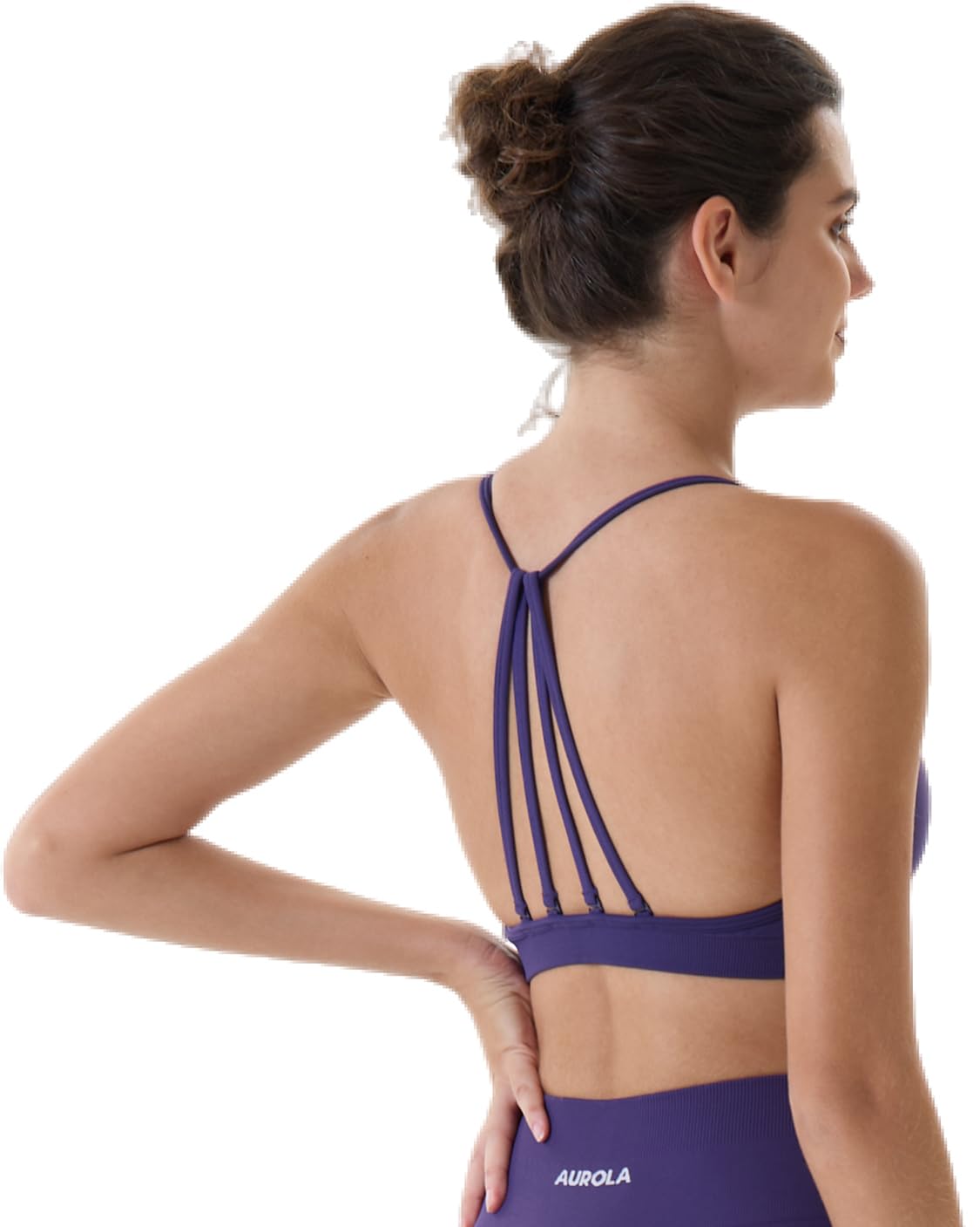 AUROLA Women's Workout Sports Bras - Removable Padded Backless Athletic Crop Top for Yoga, Running & Gym - Strapy Minimal Design for Comfort & Support