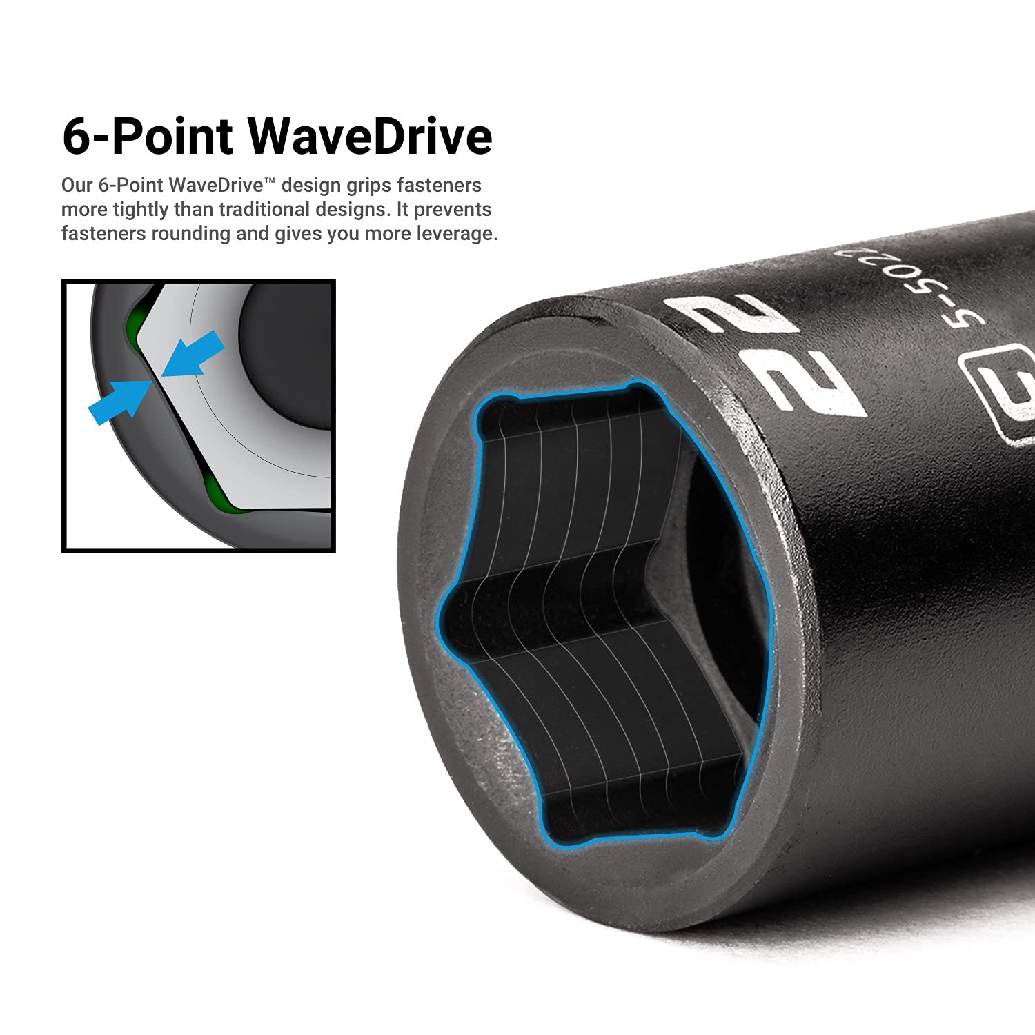 Capri Tools 1-1/8 Inch Stubby Impact Socket - 1/2 Inch Drive 6-Point SAE - Heavy Duty Automotive & DIY Repair Tool for Tight Spaces