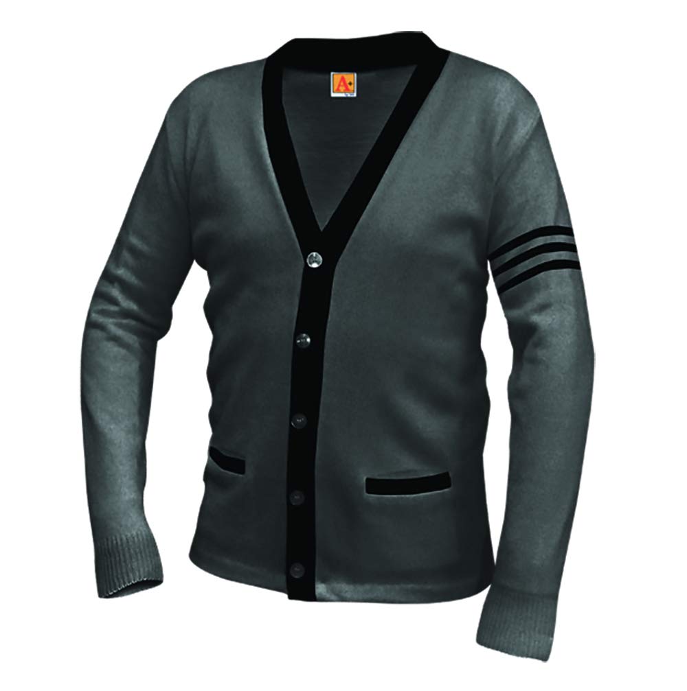 Averill's Sharper Uniforms Unisex 5-Button V-Neck Varsity Cardigan with Contrasting Trim - Perfect for School, Sports Teams & Casual Wear