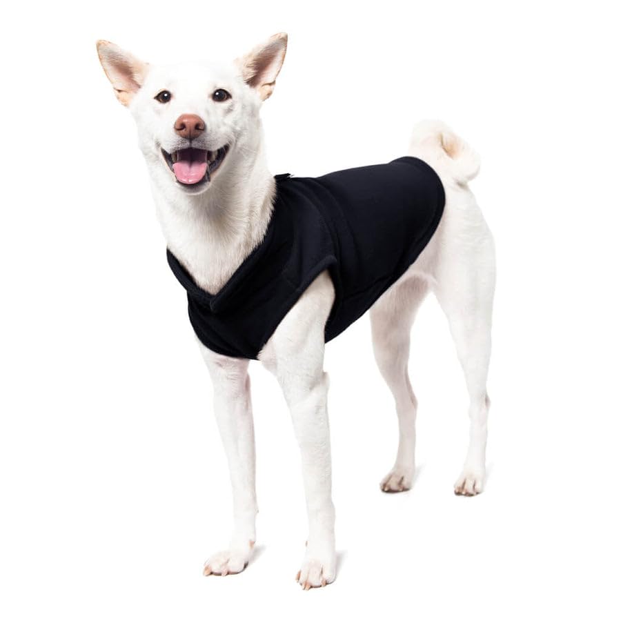 Gooby Fleece Vest Dog Sweater - Black, X-Small - Warm Pullover Fleece Dog Jacket with O-Ring Leash Attachment | Winter Dog Coat for Small Breeds | Cold Weather Apparel for Puppies & Adult Dogs | Perfect for Outdoor Walks, Park Visits & Winter Adventures