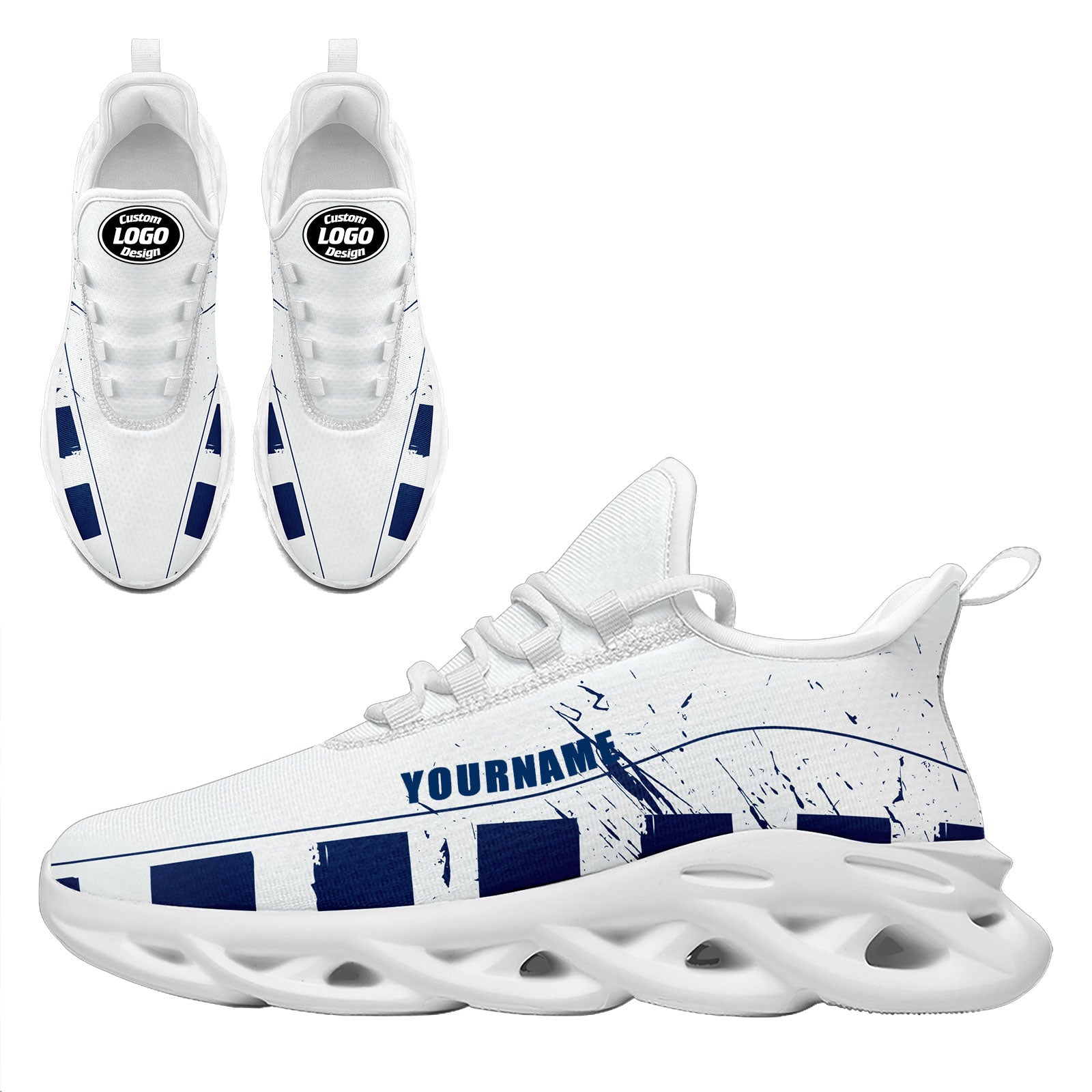 Custom Blue & White Indianapolis MaxSoul Shoes and Hat Set - Personalized Sports Fan Combo Gift for Men (D020264-14) | Perfect for Game Day, Collectibles & Streetwear Fashion