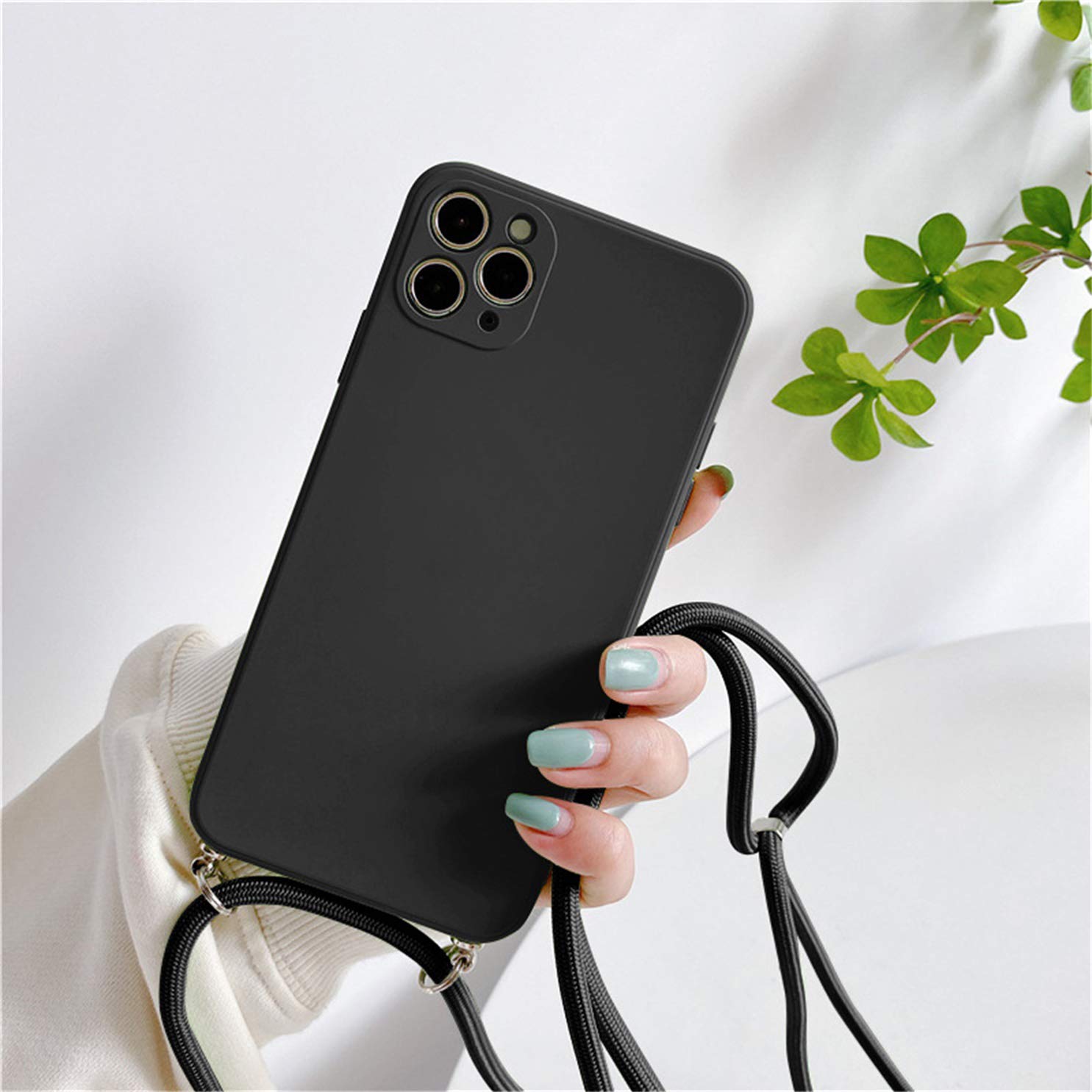 Liquid Silicone iPhone 11 Pro Max Case with Adjustable Crossbody Lanyard - Shockproof Protective Cover with Microfiber Lining for Women | Perfect for Everyday Use, Travel & Outdoor Activities