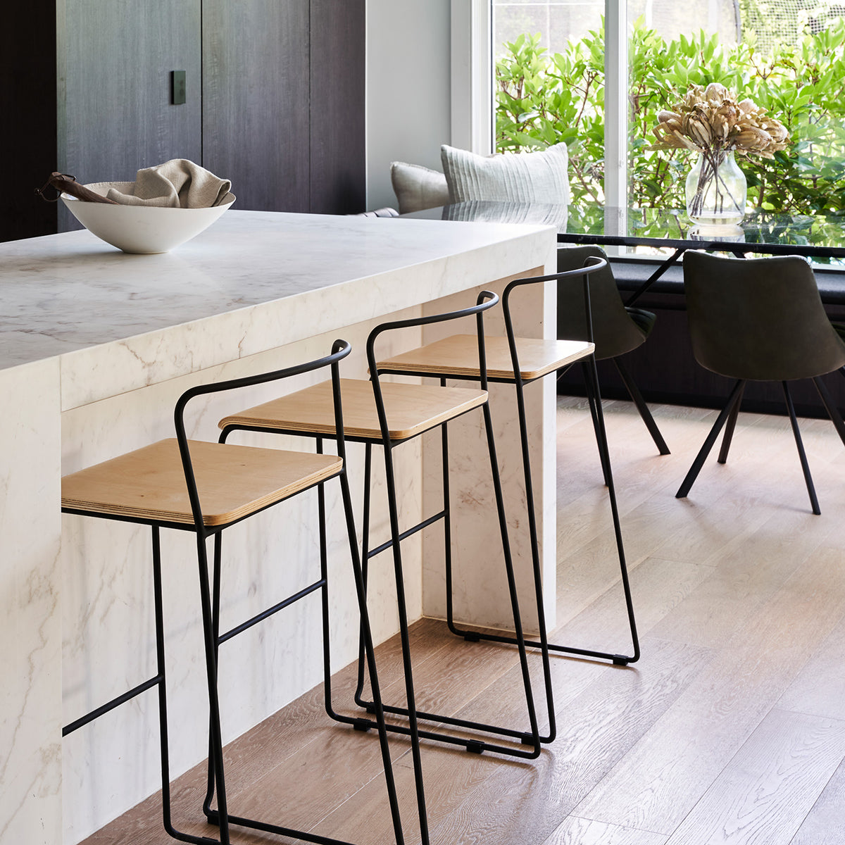 Heather Bar Stool - Modern Kitchen Island Stool with Backrest, Adjustable Height & Comfortable Cushion - Perfect for Breakfast Bars, Home Bars & Kitchen Counter Seating