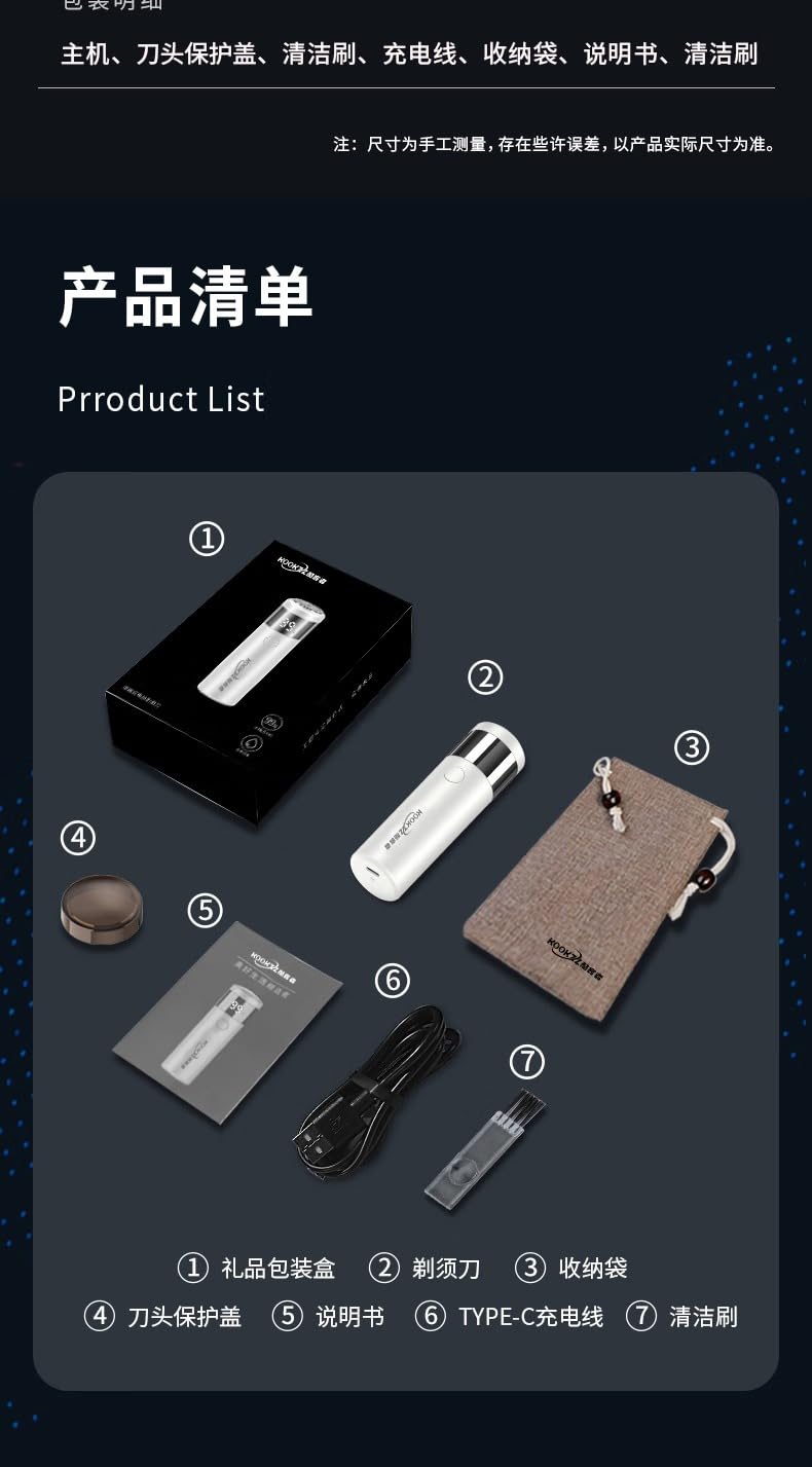 Portable Electric Shaver for Men - Mini Travel Razor with Floating Heads & USB Rechargeable - Perfect for Business Trips, Gym Bags & On-the-Go Grooming