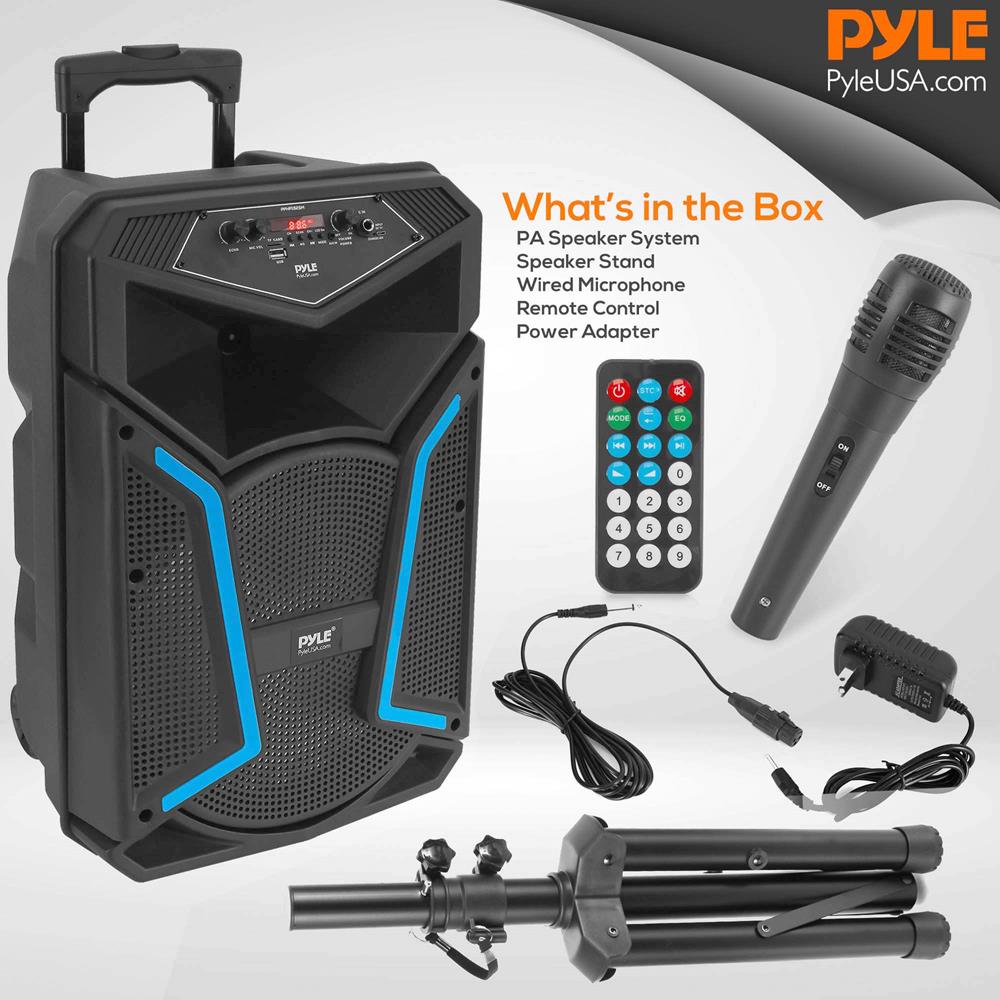 Portable Bluetooth PA Speaker System Kit - Wireless Outdoor & Indoor Speaker for Parties, Events, and Live Performances