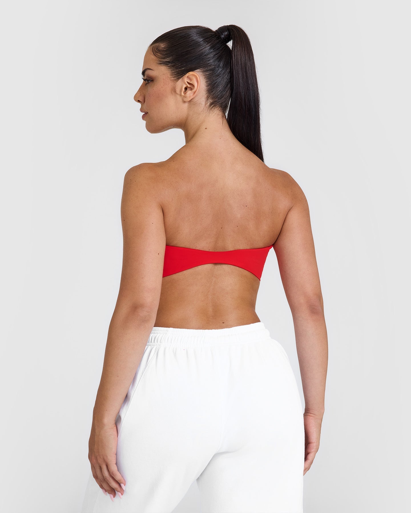 Unified Micro Bandeau Bralette - Seamless Muscle Support Sports Bra in Vibrant Red | Perfect for Yoga, Gym Workouts & Active Lifestyles