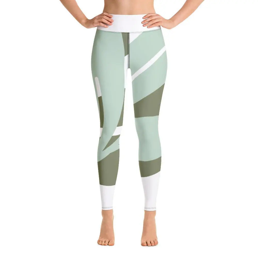 Premium High-Waist Yoga Leggings for Women - Eco-Friendly Green Workout Pants with Nature-Inspired Design - Perfect for Yoga, Gym & Lounge Wear